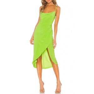 Lovers + Friends Noah Wrap Dress Lime Green Size Large